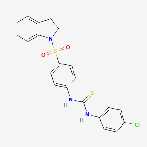 molecular formula C21H18ClN3O2S2 B4287466 N-(4-chlorophenyl)-N'-[4-(2,3-dihydro-1H-indol-1-ylsulfonyl)phenyl]thiourea 