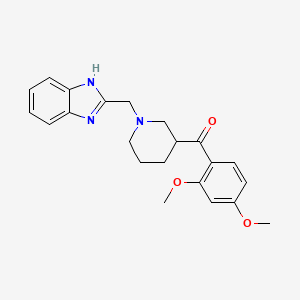 molecular formula C22H25N3O3 B4287473 [1-(1H-benzimidazol-2-ylmethyl)-3-piperidinyl](2,4-dimethoxyphenyl)methanone 