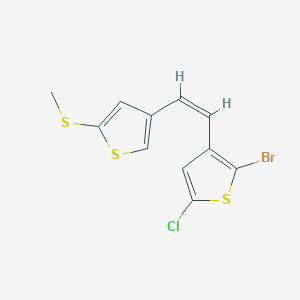 molecular formula C11H8BrClS3 B428749 4-[2-(2-Bromo-5-chloro-3-thienyl)vinyl]-2-thienyl methyl sulfide 