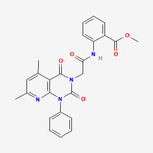 molecular formula C25H22N4O5 B4287515 METHYL 2-(2-{5,7-DIMETHYL-2,4-DIOXO-1-PHENYL-1H,2H,3H,4H-PYRIDO[2,3-D]PYRIMIDIN-3-YL}ACETAMIDO)BENZOATE 