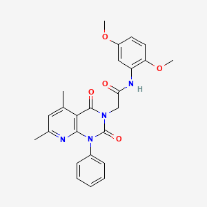 molecular formula C25H24N4O5 B4287552 N-(2,5-dimethoxyphenyl)-2-(5,7-dimethyl-2,4-dioxo-1-phenyl-1,4-dihydropyrido[2,3-d]pyrimidin-3(2H)-yl)acetamide 