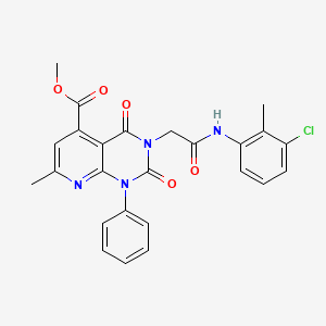 molecular formula C25H21ClN4O5 B4287553 methyl 3-{2-[(3-chloro-2-methylphenyl)amino]-2-oxoethyl}-7-methyl-2,4-dioxo-1-phenyl-1,2,3,4-tetrahydropyrido[2,3-d]pyrimidine-5-carboxylate 