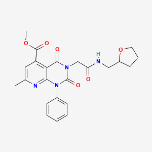 molecular formula C23H24N4O6 B4287555 methyl 7-methyl-2,4-dioxo-3-{2-oxo-2-[(tetrahydro-2-furanylmethyl)amino]ethyl}-1-phenyl-1,2,3,4-tetrahydropyrido[2,3-d]pyrimidine-5-carboxylate 