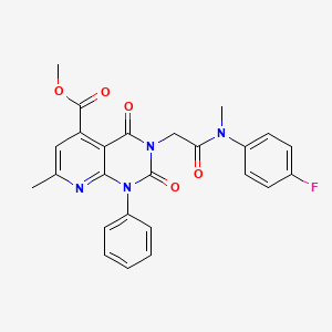 molecular formula C25H21FN4O5 B4287572 METHYL 3-{[(4-FLUOROPHENYL)(METHYL)CARBAMOYL]METHYL}-7-METHYL-2,4-DIOXO-1-PHENYL-1H,2H,3H,4H-PYRIDO[2,3-D]PYRIMIDINE-5-CARBOXYLATE 