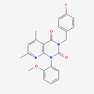 molecular formula C23H20FN3O3 B4287578 3-[(4-FLUOROPHENYL)METHYL]-1-(2-METHOXYPHENYL)-5,7-DIMETHYL-1H,2H,3H,4H-PYRIDO[2,3-D]PYRIMIDINE-2,4-DIONE 