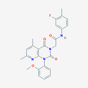 N-(3-fluoro-4-methylphenyl)-2-[1-(2-methoxyphenyl)-5,7-dimethyl-2,4-dioxo-1,4-dihydropyrido[2,3-d]pyrimidin-3(2H)-yl]acetamide