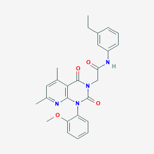 molecular formula C26H26N4O4 B4287589 N-(3-ETHYLPHENYL)-2-[1-(2-METHOXYPHENYL)-5,7-DIMETHYL-2,4-DIOXO-1H,2H,3H,4H-PYRIDO[2,3-D]PYRIMIDIN-3-YL]ACETAMIDE 