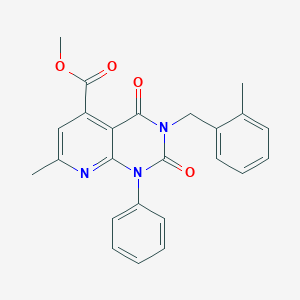 molecular formula C24H21N3O4 B4287597 methyl 7-methyl-3-(2-methylbenzyl)-2,4-dioxo-1-phenyl-1,2,3,4-tetrahydropyrido[2,3-d]pyrimidine-5-carboxylate 