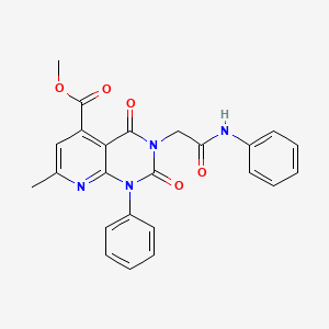 molecular formula C24H20N4O5 B4287601 METHYL 7-METHYL-2,4-DIOXO-1-PHENYL-3-[(PHENYLCARBAMOYL)METHYL]-1H,2H,3H,4H-PYRIDO[2,3-D]PYRIMIDINE-5-CARBOXYLATE 