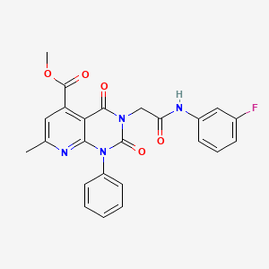 molecular formula C24H19FN4O5 B4287612 methyl 3-{2-[(3-fluorophenyl)amino]-2-oxoethyl}-7-methyl-2,4-dioxo-1-phenyl-1,2,3,4-tetrahydropyrido[2,3-d]pyrimidine-5-carboxylate 