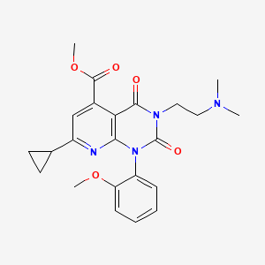 molecular formula C23H26N4O5 B4287626 methyl 7-cyclopropyl-3-[2-(dimethylamino)ethyl]-1-(2-methoxyphenyl)-2,4-dioxo-1,2,3,4-tetrahydropyrido[2,3-d]pyrimidine-5-carboxylate 