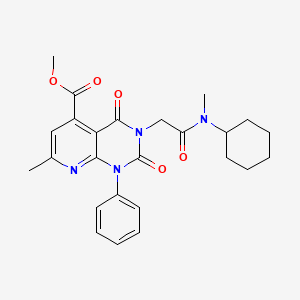 molecular formula C25H28N4O5 B4287646 methyl 3-{2-[cyclohexyl(methyl)amino]-2-oxoethyl}-7-methyl-2,4-dioxo-1-phenyl-1,2,3,4-tetrahydropyrido[2,3-d]pyrimidine-5-carboxylate 