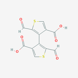 4-(4-Carboxy-2-formylthiophen-3-yl)-5-formylthiophene-3-carboxylic acid