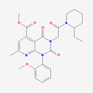 molecular formula C26H30N4O6 B4287655 methyl 3-[2-(2-ethyl-1-piperidinyl)-2-oxoethyl]-1-(2-methoxyphenyl)-7-methyl-2,4-dioxo-1,2,3,4-tetrahydropyrido[2,3-d]pyrimidine-5-carboxylate 