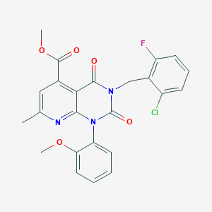 molecular formula C24H19ClFN3O5 B4287664 methyl 3-(2-chloro-6-fluorobenzyl)-1-(2-methoxyphenyl)-7-methyl-2,4-dioxo-1,2,3,4-tetrahydropyrido[2,3-d]pyrimidine-5-carboxylate 