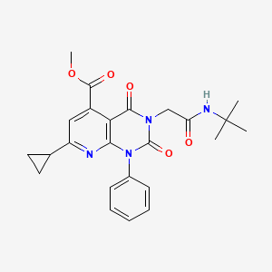 methyl 3-[2-(tert-butylamino)-2-oxoethyl]-7-cyclopropyl-2,4-dioxo-1-phenyl-1,2,3,4-tetrahydropyrido[2,3-d]pyrimidine-5-carboxylate