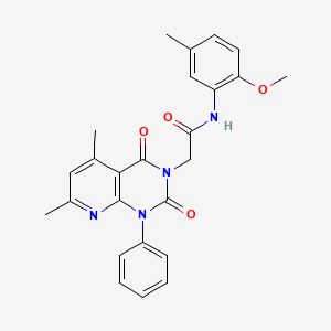 2-(5,7-dimethyl-2,4-dioxo-1-phenyl-1,4-dihydropyrido[2,3-d]pyrimidin-3(2H)-yl)-N-(2-methoxy-5-methylphenyl)acetamide