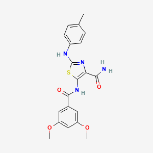 molecular formula C20H20N4O4S B4287701 5-[(3,5-dimethoxybenzoyl)amino]-2-[(4-methylphenyl)amino]-1,3-thiazole-4-carboxamide 