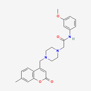 N-(3-methoxyphenyl)-2-{4-[(7-methyl-2-oxo-2H-chromen-4-yl)methyl]-1-piperazinyl}acetamide