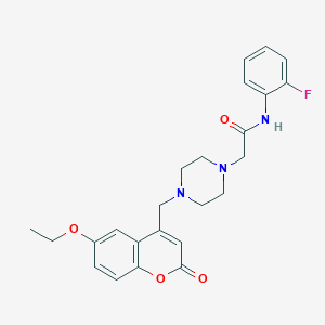 2-{4-[(6-ethoxy-2-oxo-2H-chromen-4-yl)methyl]-1-piperazinyl}-N-(2-fluorophenyl)acetamide