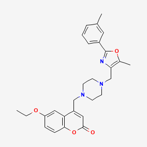 molecular formula C28H31N3O4 B4287745 6-ethoxy-4-[(4-{[5-methyl-2-(3-methylphenyl)-1,3-oxazol-4-yl]methyl}-1-piperazinyl)methyl]-2H-chromen-2-one 