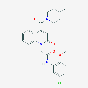 N-(5-chloro-2-methoxyphenyl)-2-[4-[(4-methyl-1-piperidinyl)carbonyl]-2-oxo-1(2H)-quinolinyl]acetamide