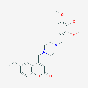 6-ethyl-4-{[4-(2,3,4-trimethoxybenzyl)-1-piperazinyl]methyl}-2H-chromen-2-one