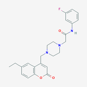 2-{4-[(6-ethyl-2-oxo-2H-chromen-4-yl)methyl]-1-piperazinyl}-N-(3-fluorophenyl)acetamide