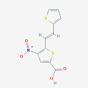 molecular formula C11H7NO4S2 B428785 4-Nitro-5-[2-(2-thienyl)vinyl]-2-thiophenecarboxylic acid 