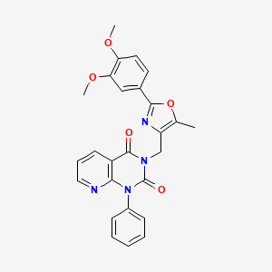 molecular formula C26H22N4O5 B4287862 3-{[2-(3,4-dimethoxyphenyl)-5-methyl-1,3-oxazol-4-yl]methyl}-1-phenylpyrido[2,3-d]pyrimidine-2,4(1H,3H)-dione 