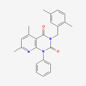 3-(2,5-dimethylbenzyl)-5,7-dimethyl-1-phenylpyrido[2,3-d]pyrimidine-2,4(1H,3H)-dione