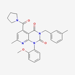 molecular formula C28H28N4O4 B4287886 1-(2-methoxyphenyl)-7-methyl-3-(3-methylbenzyl)-5-(1-pyrrolidinylcarbonyl)pyrido[2,3-d]pyrimidine-2,4(1H,3H)-dione 