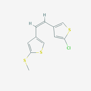 molecular formula C11H9ClS3 B428789 4-[2-(5-Chloro-3-thienyl)vinyl]-2-thienyl methyl sulfide 