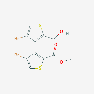 molecular formula C11H8Br2O3S2 B428791 Methyl 4,4'-dibromo-2'-(hydroxymethyl)-3,3'-bithiophene-2-carboxylate 