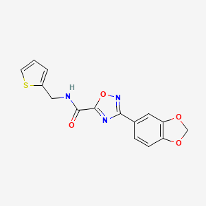 molecular formula C15H11N3O4S B4287910 3-(1,3-benzodioxol-5-yl)-N-(2-thienylmethyl)-1,2,4-oxadiazole-5-carboxamide 