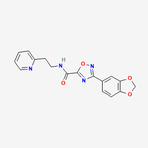 molecular formula C17H14N4O4 B4287920 3-(1,3-benzodioxol-5-yl)-N-[2-(2-pyridinyl)ethyl]-1,2,4-oxadiazole-5-carboxamide 