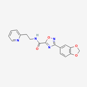 3-(1,3-benzodioxol-5-yl)-N-[2-(2-pyridinyl)ethyl]-1,2,4-oxadiazole-5-carboxamide