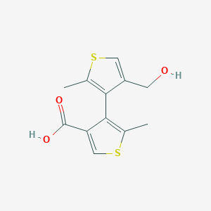 molecular formula C12H12O3S2 B428793 3'-(Hydroxymethyl)-5,5'-dimethyl-4,4'-bithiophene-3-carboxylic acid 