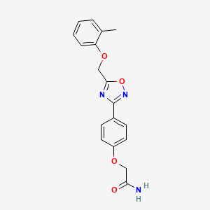 molecular formula C18H17N3O4 B4287935 2-(4-{5-[(2-methylphenoxy)methyl]-1,2,4-oxadiazol-3-yl}phenoxy)acetamide 