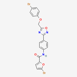 molecular formula C20H13Br2N3O4 B4287939 5-bromo-N-(4-{5-[(4-bromophenoxy)methyl]-1,2,4-oxadiazol-3-yl}phenyl)-2-furamide 