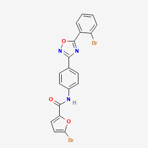 molecular formula C19H11Br2N3O3 B4287943 5-bromo-N-{4-[5-(2-bromophenyl)-1,2,4-oxadiazol-3-yl]phenyl}-2-furamide 