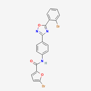 molecular formula C19H11Br2N3O3 B4287943 5-BROMO-N~2~-{4-[5-(2-BROMOPHENYL)-1,2,4-OXADIAZOL-3-YL]PHENYL}-2-FURAMIDE 