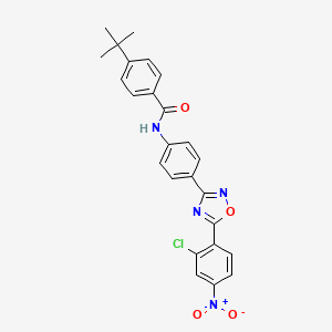 molecular formula C25H21ClN4O4 B4287944 4-tert-butyl-N-{4-[5-(2-chloro-4-nitrophenyl)-1,2,4-oxadiazol-3-yl]phenyl}benzamide 