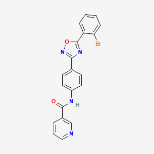 N-{4-[5-(2-bromophenyl)-1,2,4-oxadiazol-3-yl]phenyl}nicotinamide