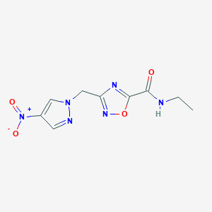 molecular formula C9H10N6O4 B4287968 N-ethyl-3-[(4-nitro-1H-pyrazol-1-yl)methyl]-1,2,4-oxadiazole-5-carboxamide 