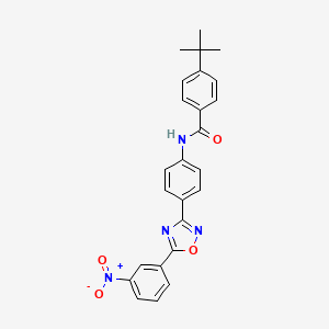 molecular formula C25H22N4O4 B4287972 4-tert-butyl-N-{4-[5-(3-nitrophenyl)-1,2,4-oxadiazol-3-yl]phenyl}benzamide 