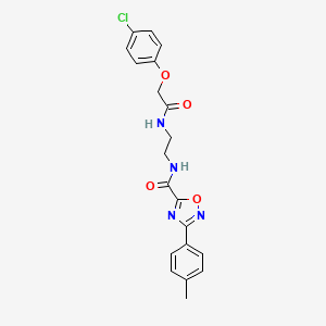 molecular formula C20H19ClN4O4 B4288027 N-(2-{[(4-chlorophenoxy)acetyl]amino}ethyl)-3-(4-methylphenyl)-1,2,4-oxadiazole-5-carboxamide 