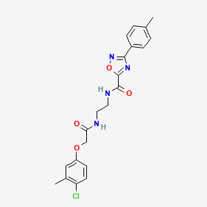 molecular formula C21H21ClN4O4 B4288033 N-(2-{[(4-chloro-3-methylphenoxy)acetyl]amino}ethyl)-3-(4-methylphenyl)-1,2,4-oxadiazole-5-carboxamide 
