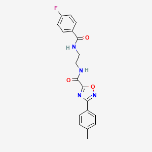 molecular formula C19H17FN4O3 B4288040 N-{2-[(4-fluorobenzoyl)amino]ethyl}-3-(4-methylphenyl)-1,2,4-oxadiazole-5-carboxamide 