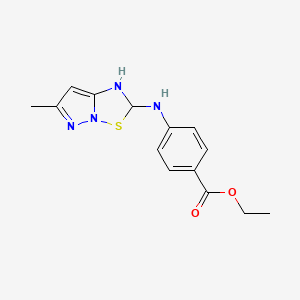 molecular formula C14H16N4O2S B4288057 ethyl 4-[(6-methyl-1,2-dihydropyrazolo[1,5-b][1,2,4]thiadiazol-2-yl)amino]benzoate 